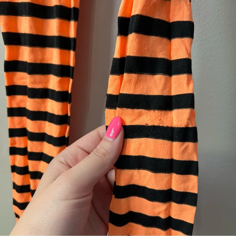 Halloween Tights by Pony Express Creations Orange Black Striped Size S/M Girls